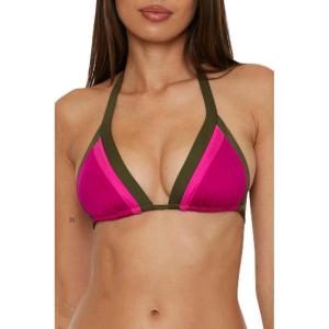 Trina Turk Womens Monaco Colorblock Triangle Bikini Top, Adjustable, Tie Back, Swimwear Separates for Women(Multicolor)