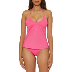 Trina Turk Women’s Monaco Ring Tankini, Casual, Swimsuit Tops(Point Pink)
