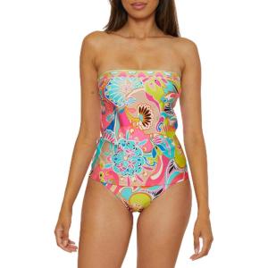 Trina Turk Women’s Venus Banded Tankini, Casual, Swimsuit Tops(Multicolor)