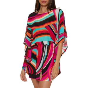 Trina Turk womens Swoop Belted Caftan, Casual, Beach Cover Ups for Women(Multicolor)