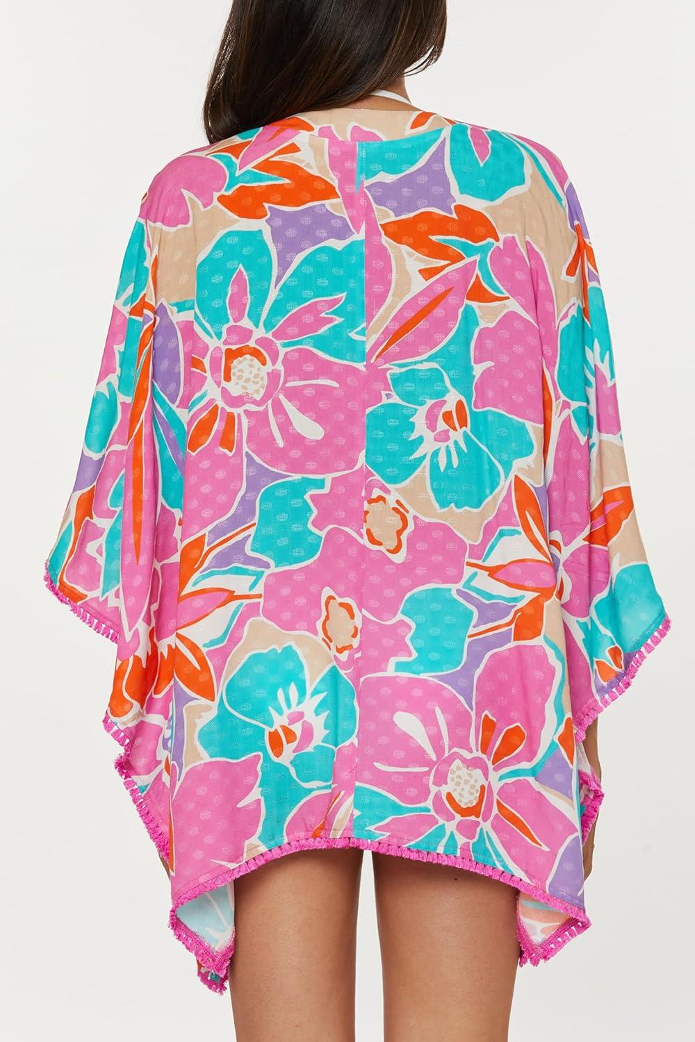 imageTrina Turk Womens Standard Amalfi Border Tunic Casual Beach Cover Ups Multicolor