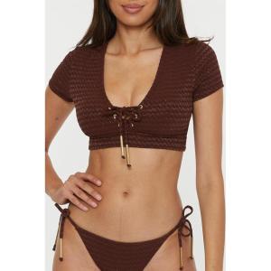 Trina Turk Glimmer Crop Tee, Adjustable, Tie Front, Beach Cover Ups for Women