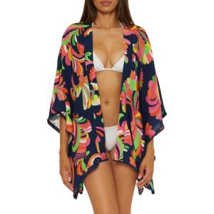 Trina Turk Women’s Standard Poolside Swirl Tunic, Casual, Floral Print, Beach Cover Ups, Multicolor