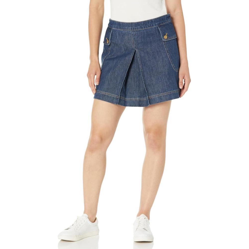 imageTrina Turk Womens Denim Mini SkirtBlue