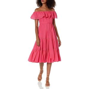 Trina Turk Women’s Off The Shoulder Cotton Dress(Rosewater)