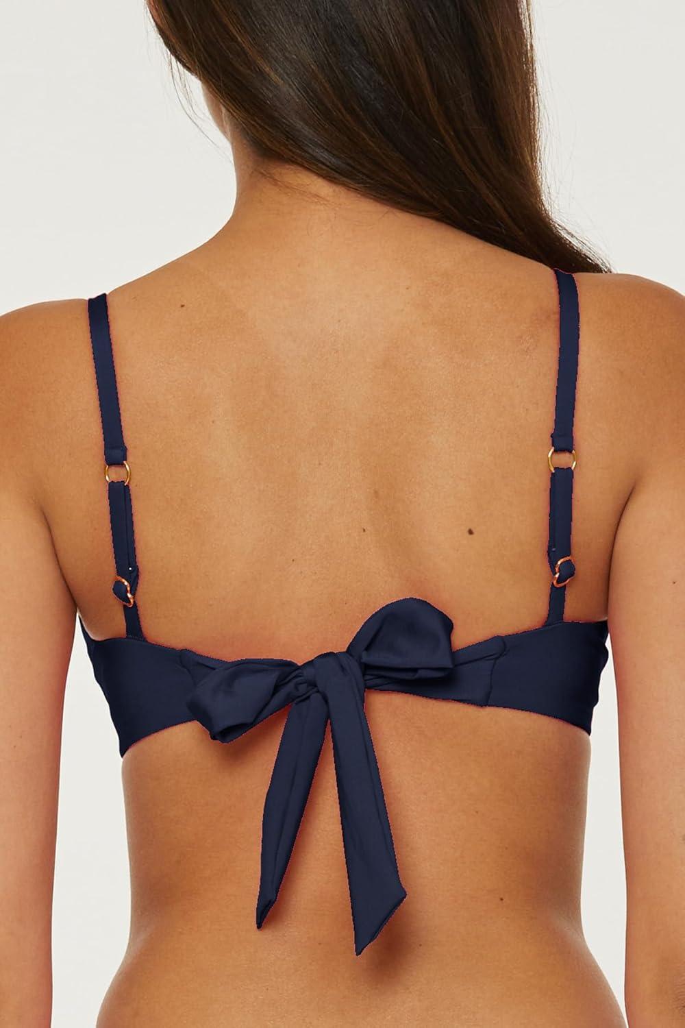 imageTrina Turk Womens Monaco Twist Underwire Bikini Top Adjustable Tie Back Swimwear Separates for WomenInk