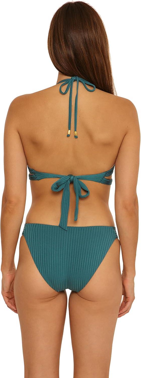 imageTrina Turk Womens Olympia Ribbed French Cut Bikini Bottom Cheeky Coverage Swimwear Separates for WomenBikini BottomsOcean