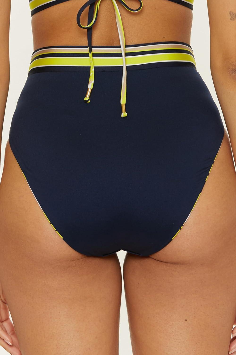 imageTrina Turk Womens Serena Reversible High Waisted Bikini Bottom Cheeky Coverage Swimwear Separates for WomenMulticolor