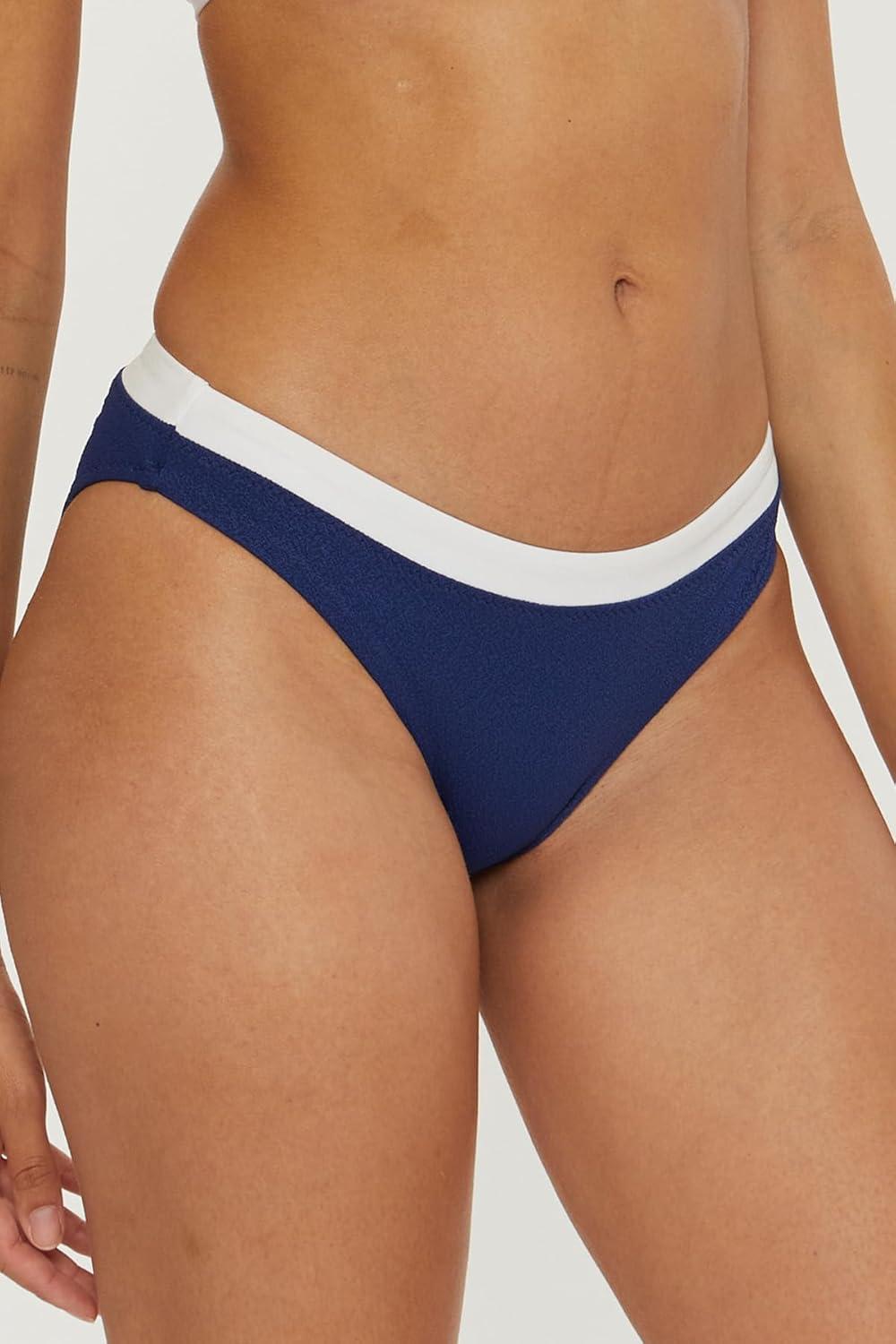 imageTrina Turk Womens Standard Courtside Hipster Bikini Bottom Cheeky Coverage Swimwear SeparatesNavy