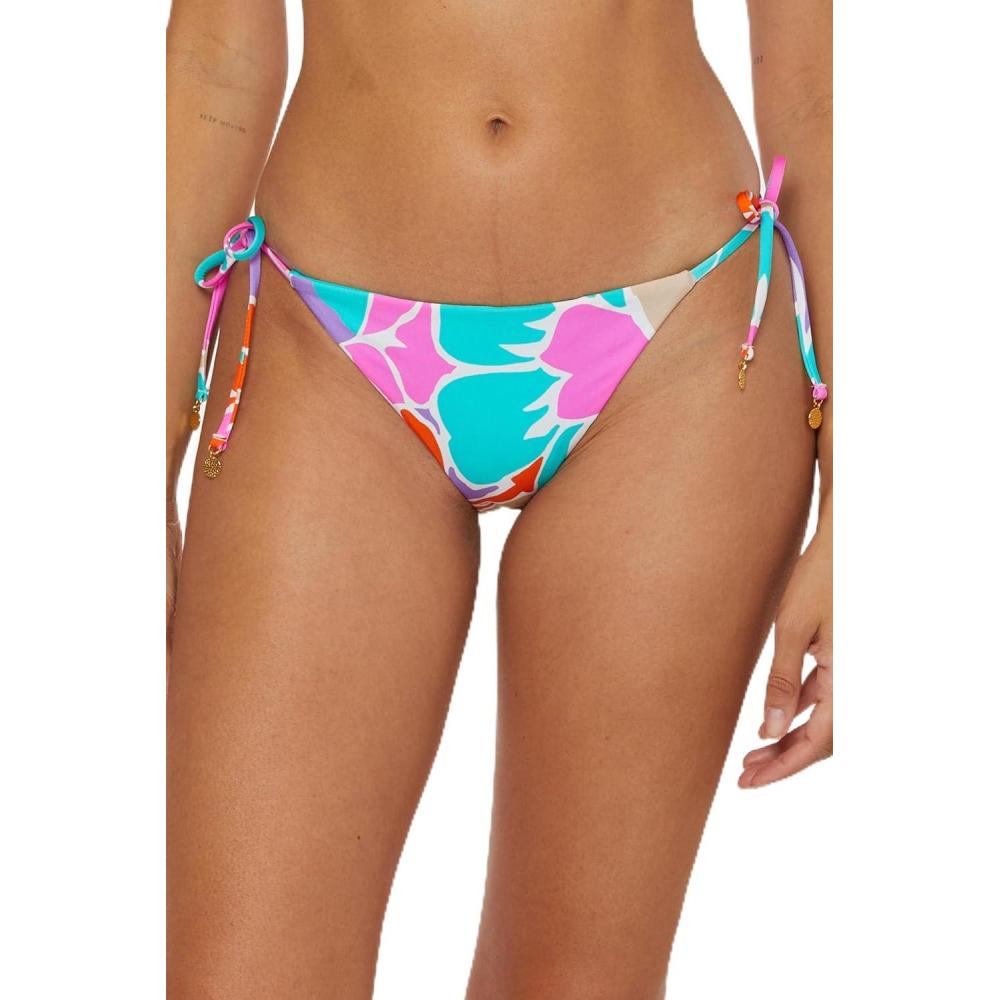 imageTrina Turk Womens Amalfi Tie Side Bikini Bottom Cheeky Coverage Swimwear SeparatesMulticolor