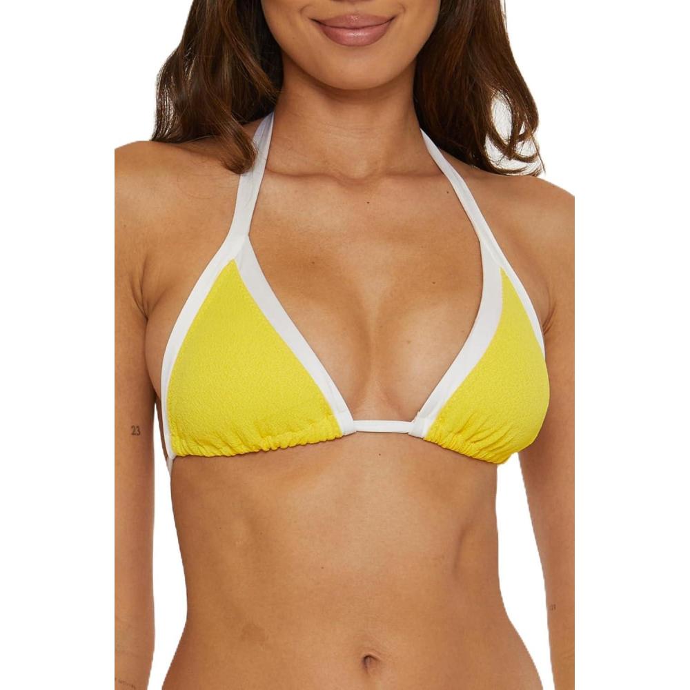imageTrina Turk Womens Courtside Triangle Bikini Top Adjustable Tie Back Swimwear Separates for WomenEmpire Yellow