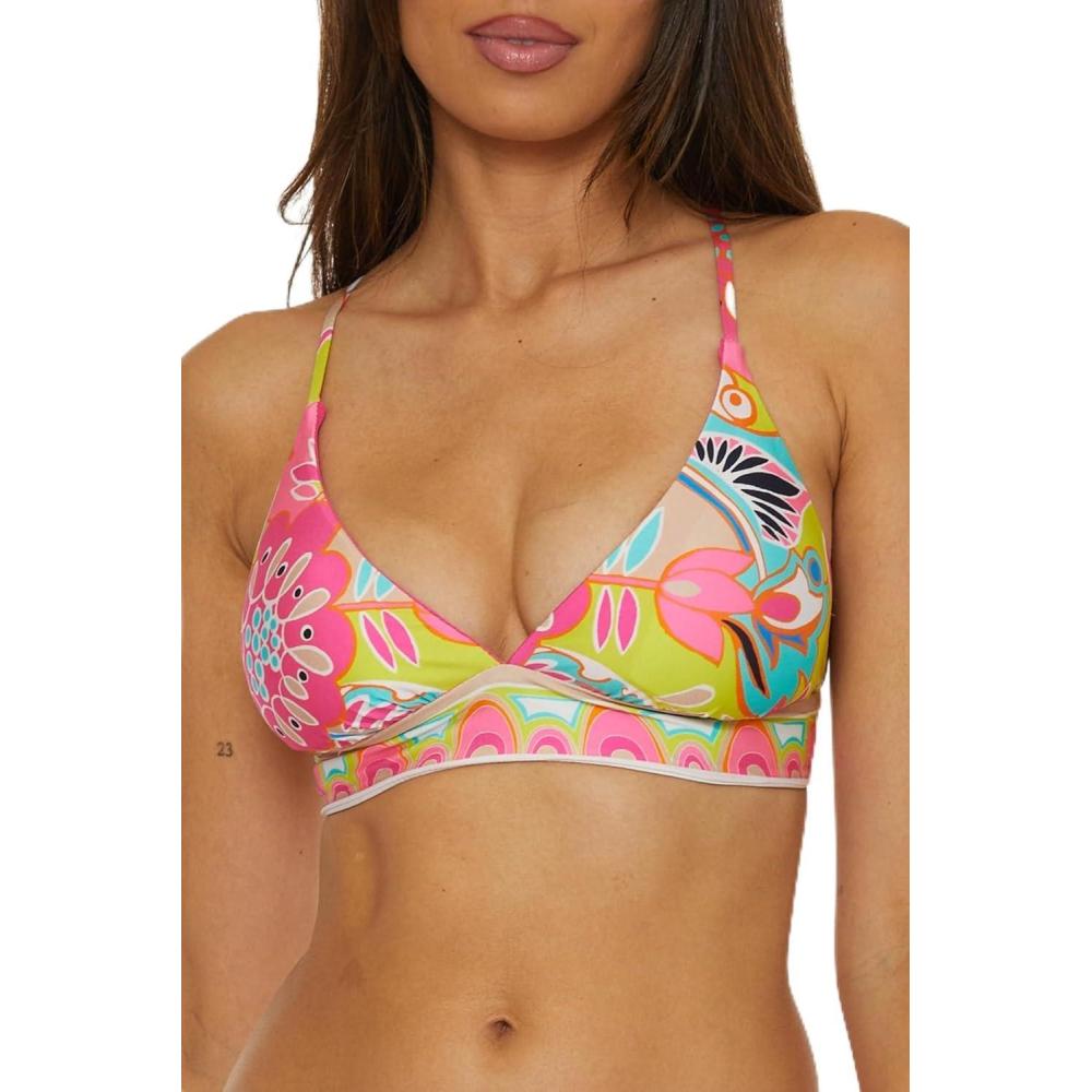 imageTrina Turk Womens Venus Reversible Halter Bikini Top Adjustable Tie Back Swimwear Separates for WomenMulticolor