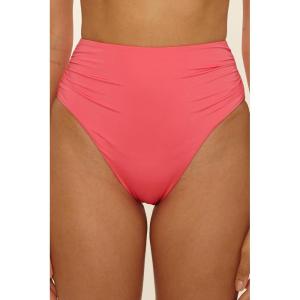 Trina Monaco High Waisted Bikini Bottom, Cheeky Coverage, Swimwear Separates for Women(Corfu Coral)