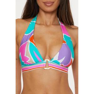 Trina Turk Women’s Amalfi Ring Halter Bikini Top, Adjustable, Tie Back, Swimwear Separates