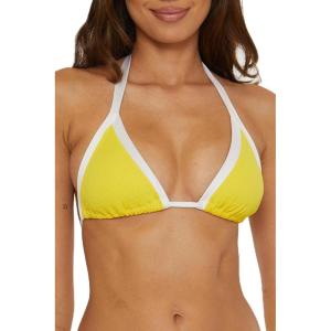 Trina Turk Womens Courtside Triangle Bikini Top, Adjustable, Tie Back, Swimwear Separates for Women(Empire Yellow)