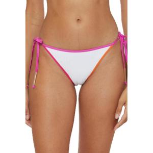 Trina Turk Women’s Maori Tie Side Bikini Bottom, Cheeky Coverage, Swimwear Separates(White)