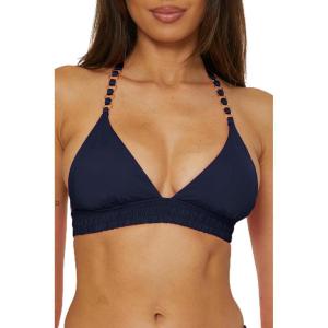 Trina Turk Womens Monaco Ring Halter Bikini Top, Adjustable, Tie Back, Swimwear Separates for Women(Ink)