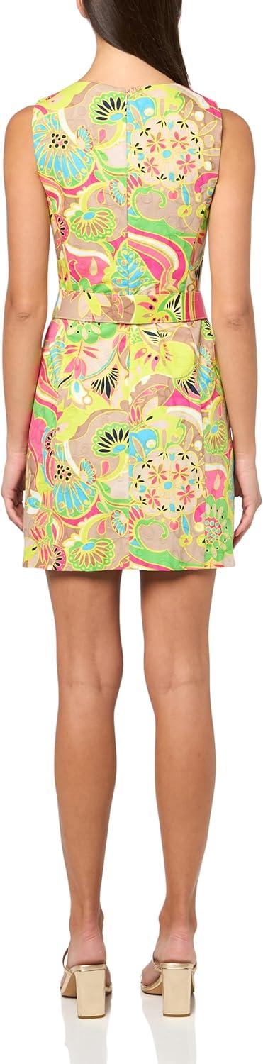 imageTrina Turk Womens Belted Floral DressMulti
