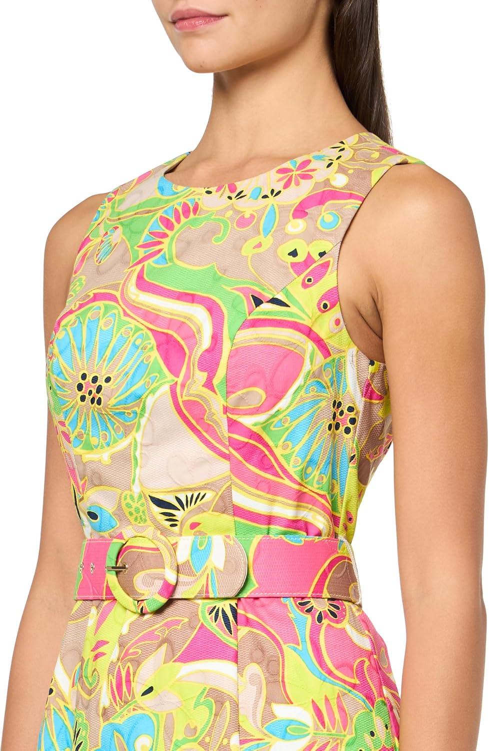 imageTrina Turk Womens Belted Floral DressMulti