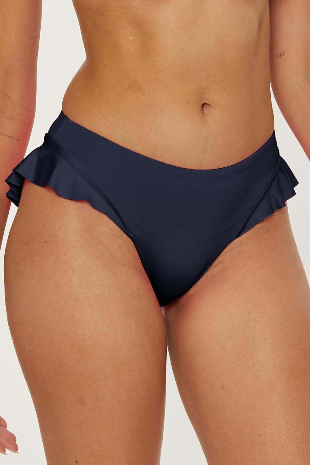 imageTrina Turk Womens Monaco Ruffle Hipster Bikini Bottom Cheeky Coverage Swimwear SeparatesInk