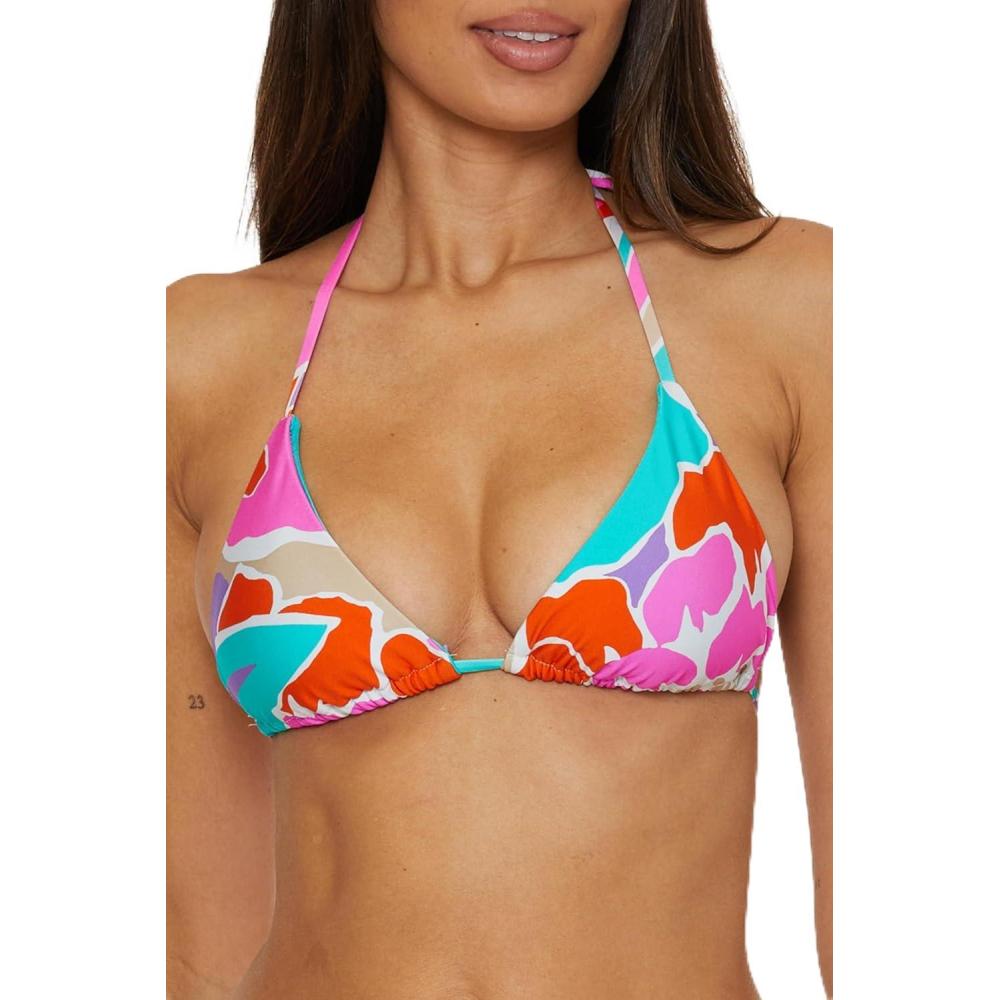 imageTrina Turk Womens Amalfi Triangle Bikini Top Adjustable Tie Back Swimwear SeparatesMulticolor