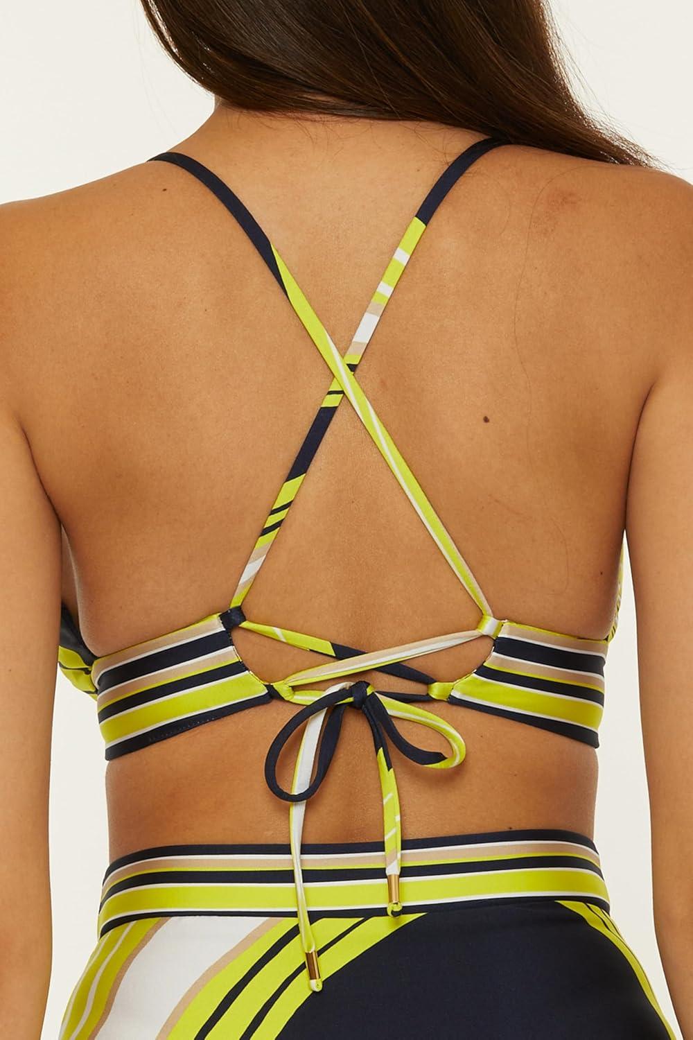 imageTrina Turk Womens Serena Reversible Bikini Top Adjustable Tie Back Swimwear SeparatesMulticolor