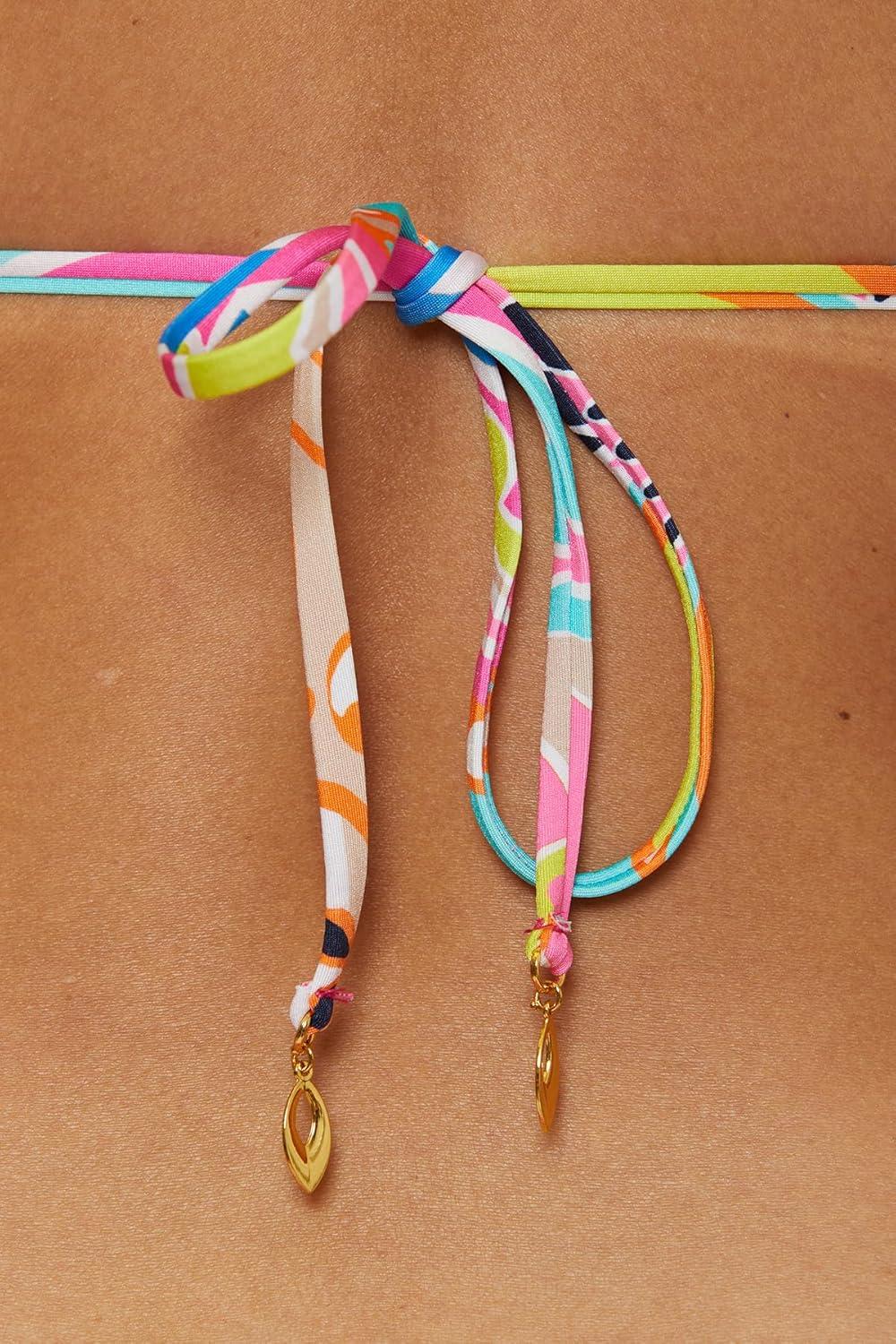 imageTrina Turk Womens Venus Reversible Triangle Bikini Top Adjustable Tie Back Swimwear Separates for WomenMulticolor