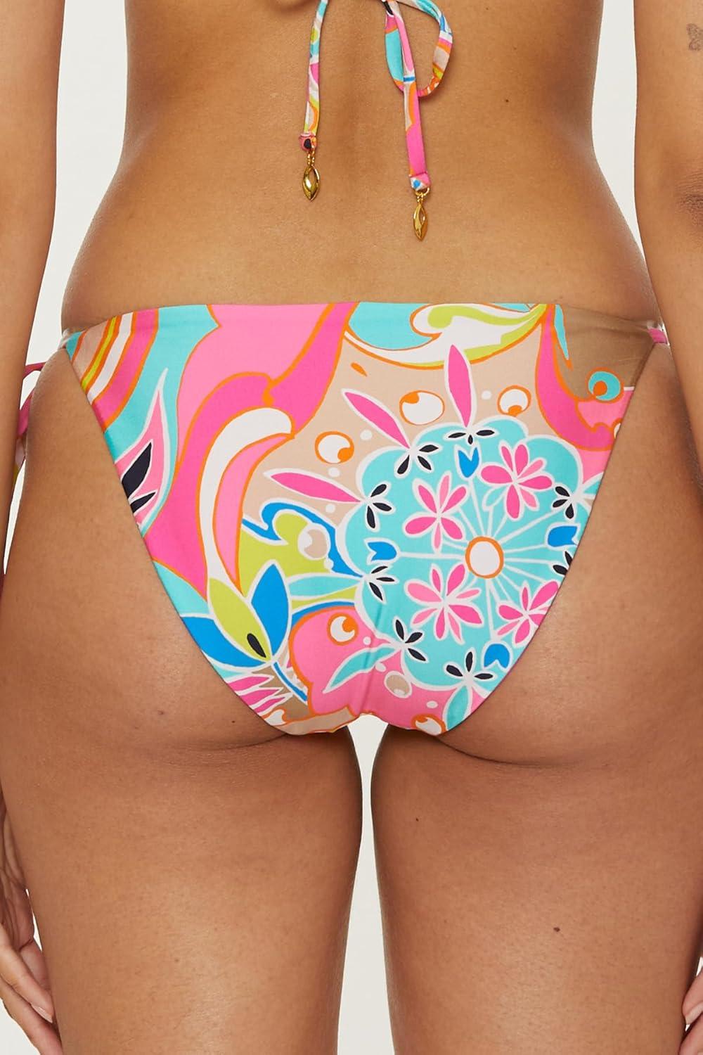 imageTrina Turk Womens Venus Tie Side Bikini Bottom Cheeky Coverage Swimwear Separates for WomenMulticolor