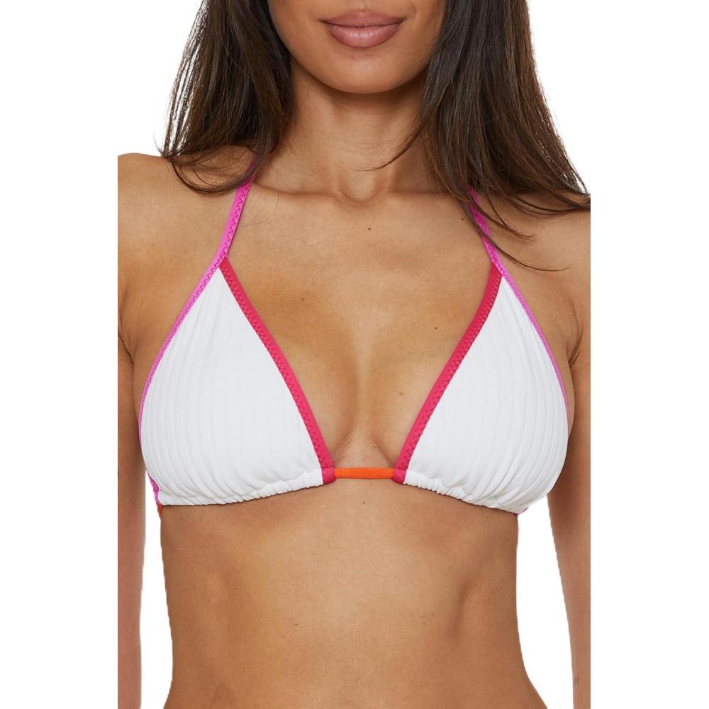 imageTrina Turk Womens Maori Triangle Bikini Top Adjustable Tie Back Swimwear SeparatesWhite