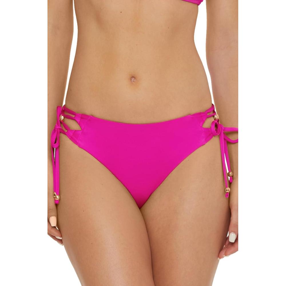 imageTrina Turk Womens Monaco Side Tie Beaded Hipster Bikini Bottom Cheeky Coverage Swimwear Separates for WomenStargazer