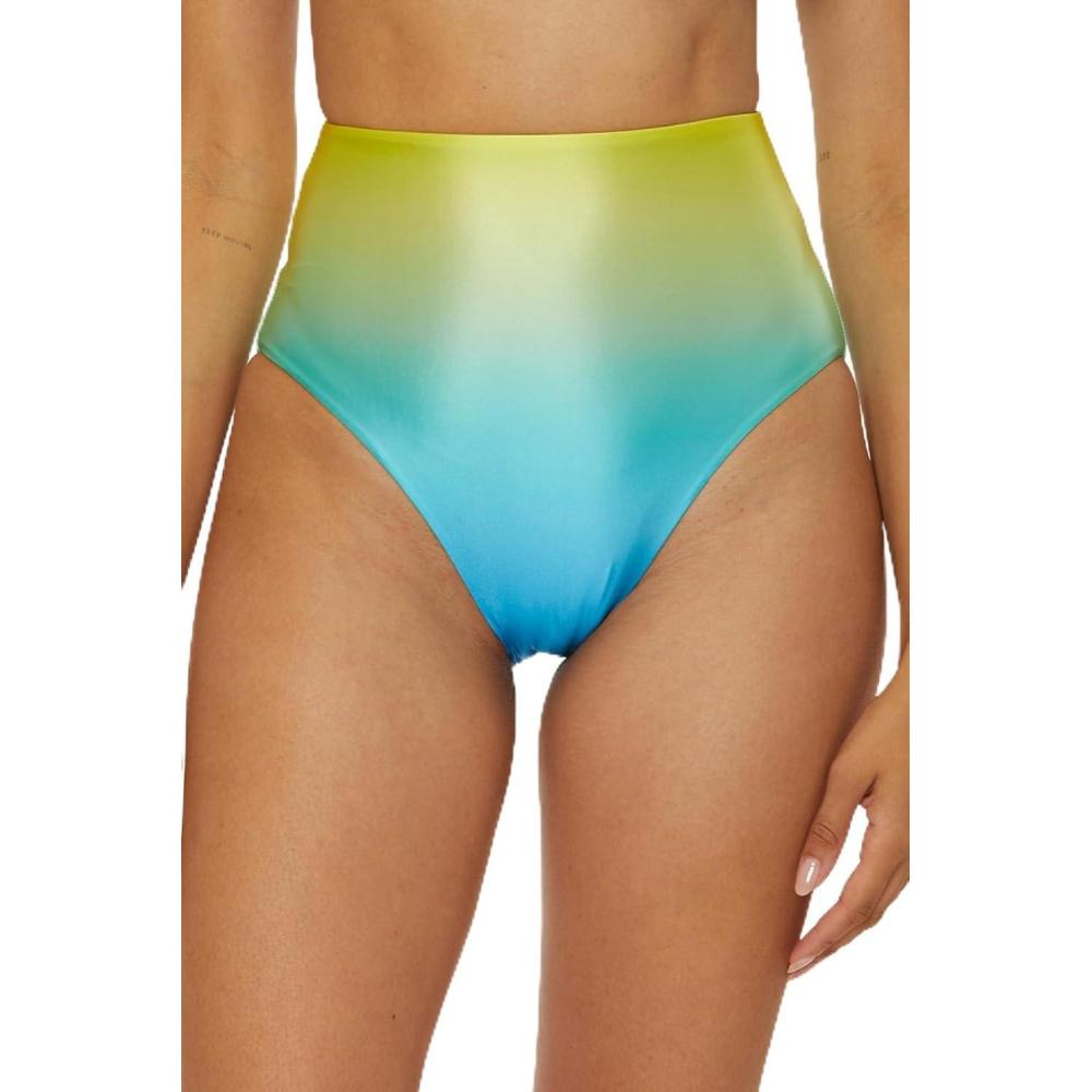 imageTrina Turk Womens West Palm Reversible High Waisted Bikini Bottom Cheeky Coverage Swimwear SeparatesMulticolor