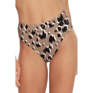 Trina Turk Women’s Lynx Banded High Waisted Bikini Bottom, Cheeky Coverage, Swimwear Separates(Multicolor)