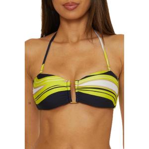 Trina Turk Women’s Serena Bandeau Bikini Top, Adjustable, Tie Back, Swimwear Separates(Multicolor)