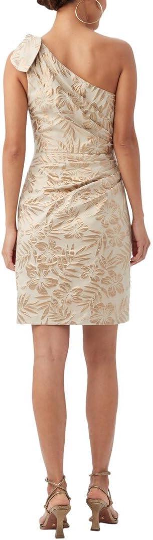 imageTrina Turk Womens One Shoulder Cocktail DressEcruGold