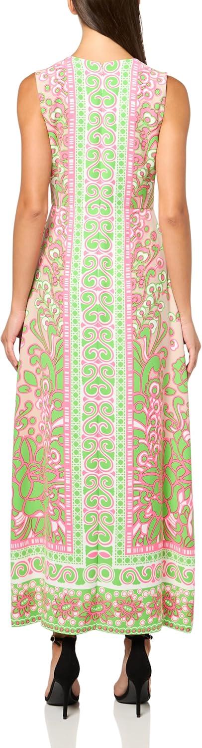 imageTrina Turk Womens Printed Button Front Maxi DressMulti