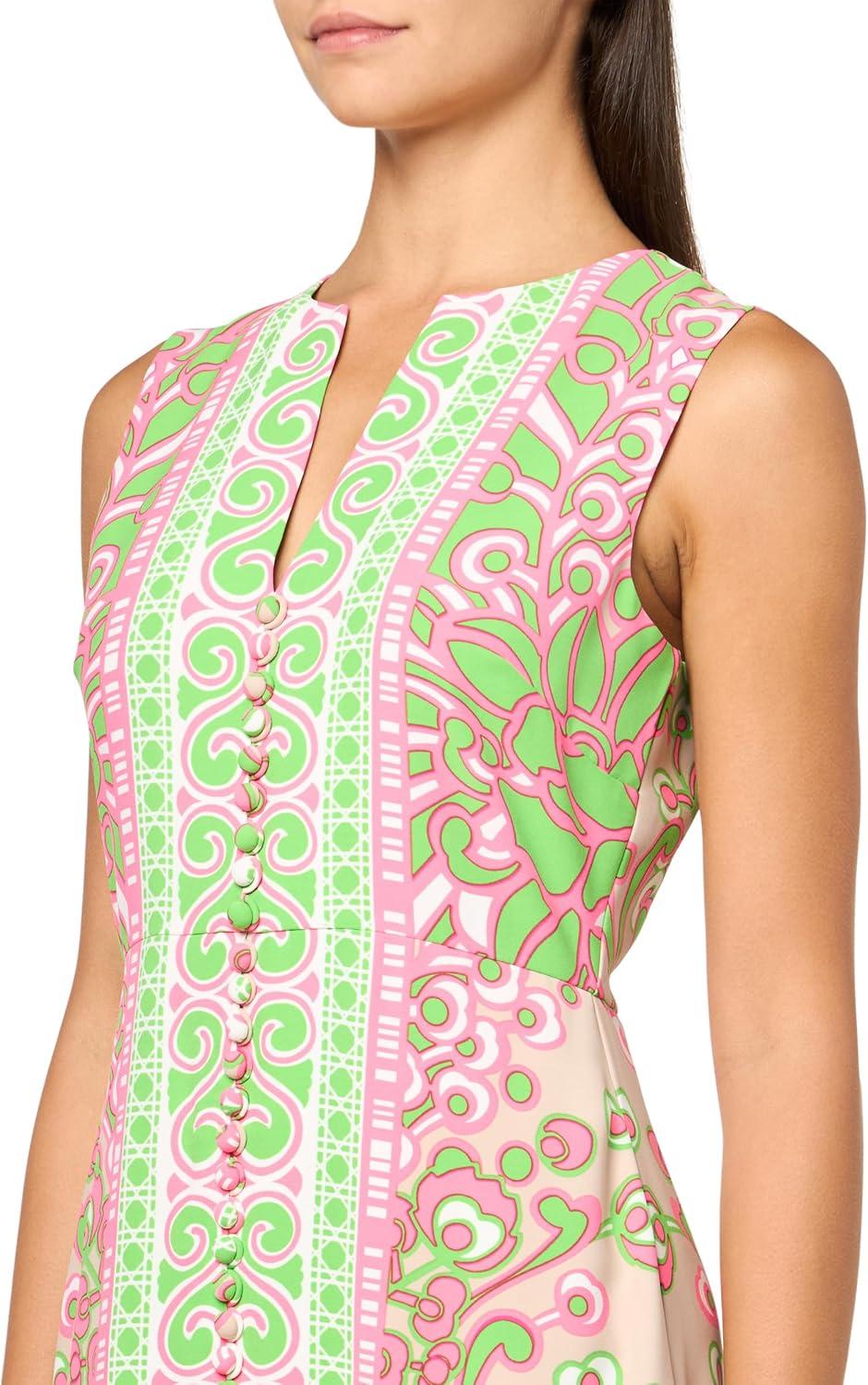 imageTrina Turk Womens Printed Button Front Maxi DressMulti