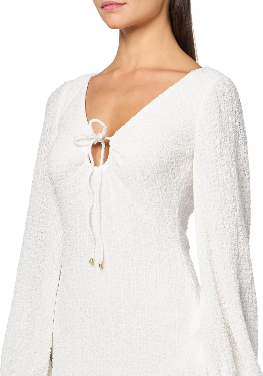 imageTrina Turk Womens Textured Long Sleeves Sheath DressWhitewash