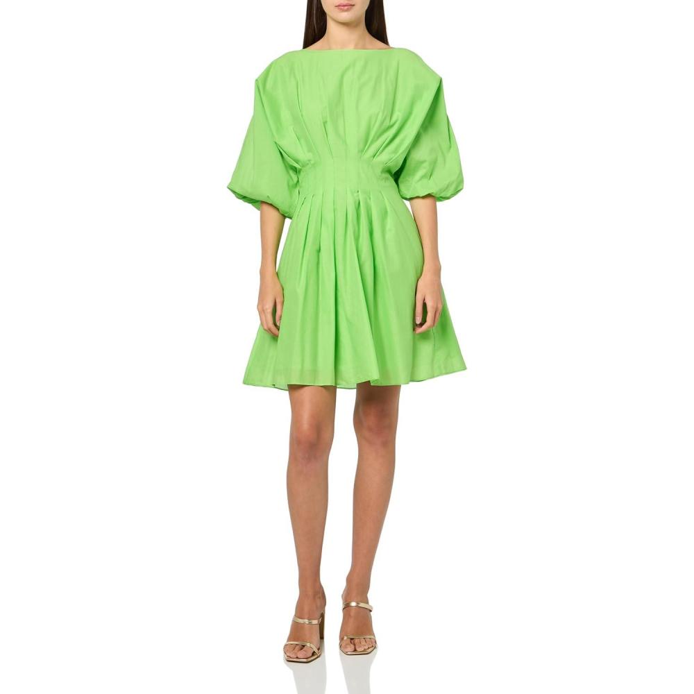 imageTrina Turk Womens Pleated a Line DressSerene Green