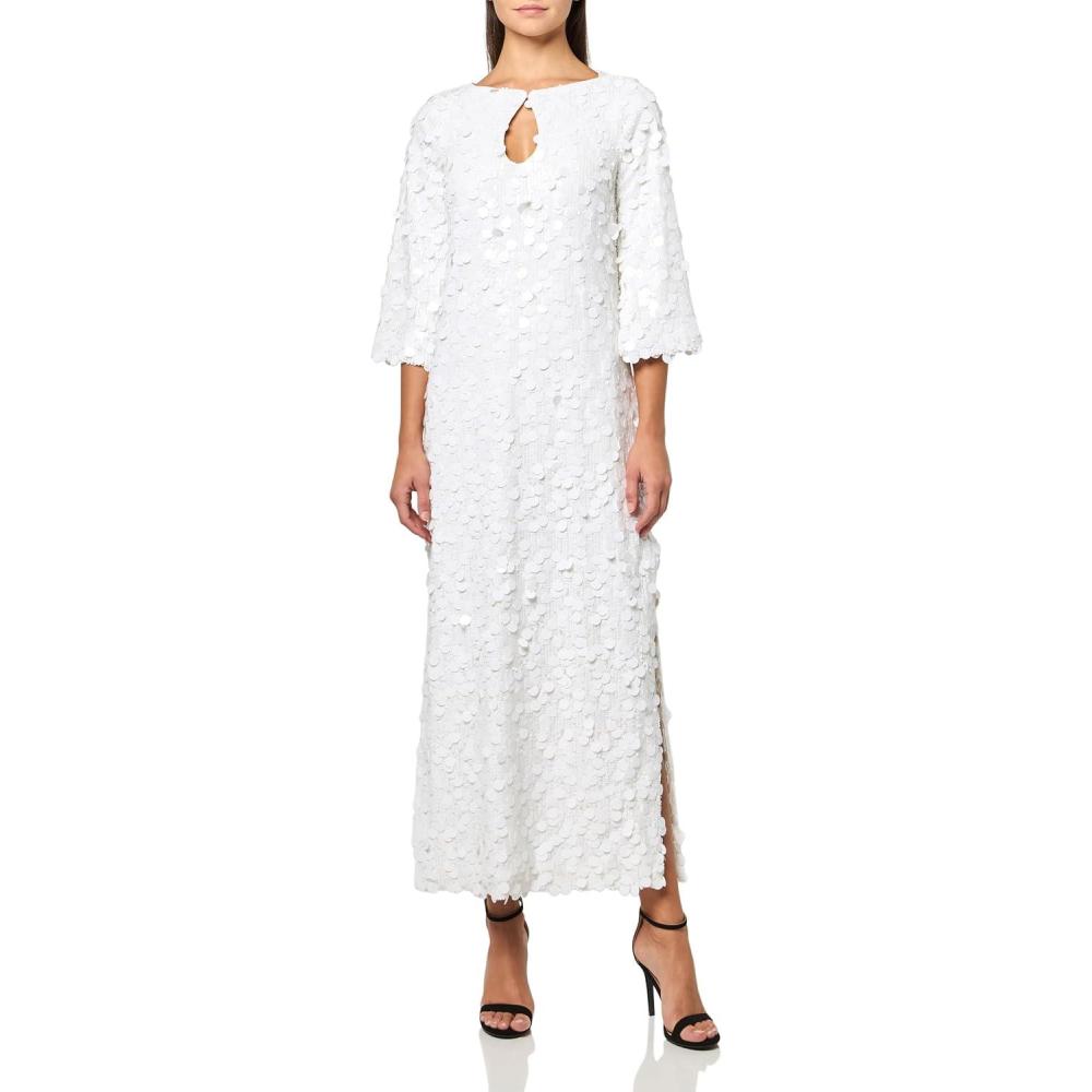 imageTrina Turk Womens Sequin Maxi DressWhite