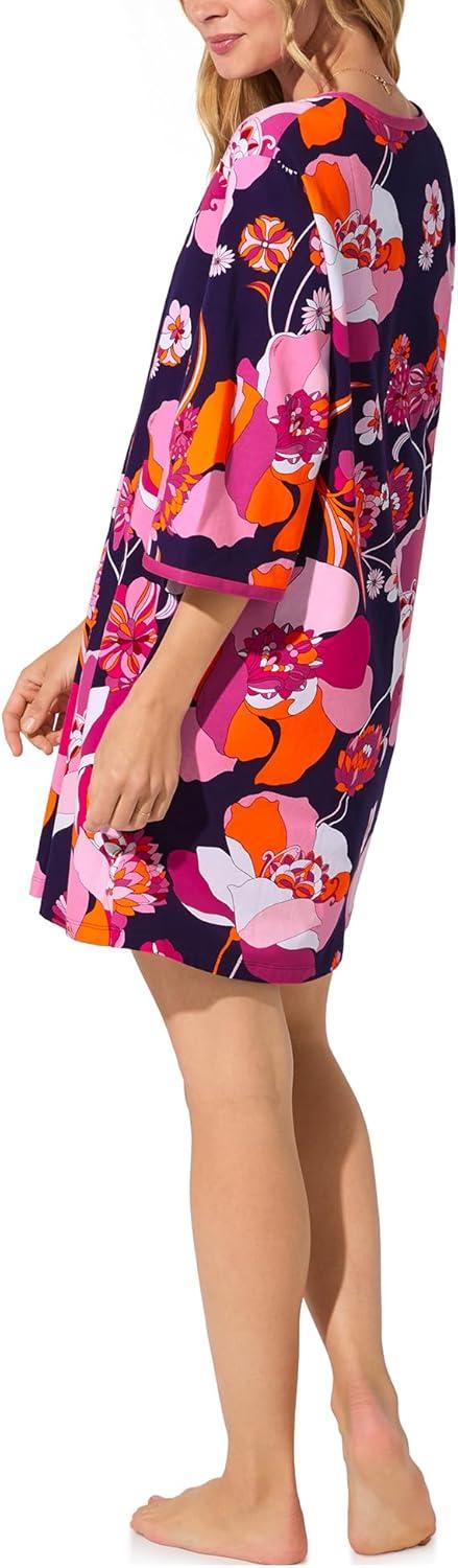 imageTrina Turk Womens Short Sleeve Caftan Loungewear for Women Organic Cotton SleepwearFloral Medley