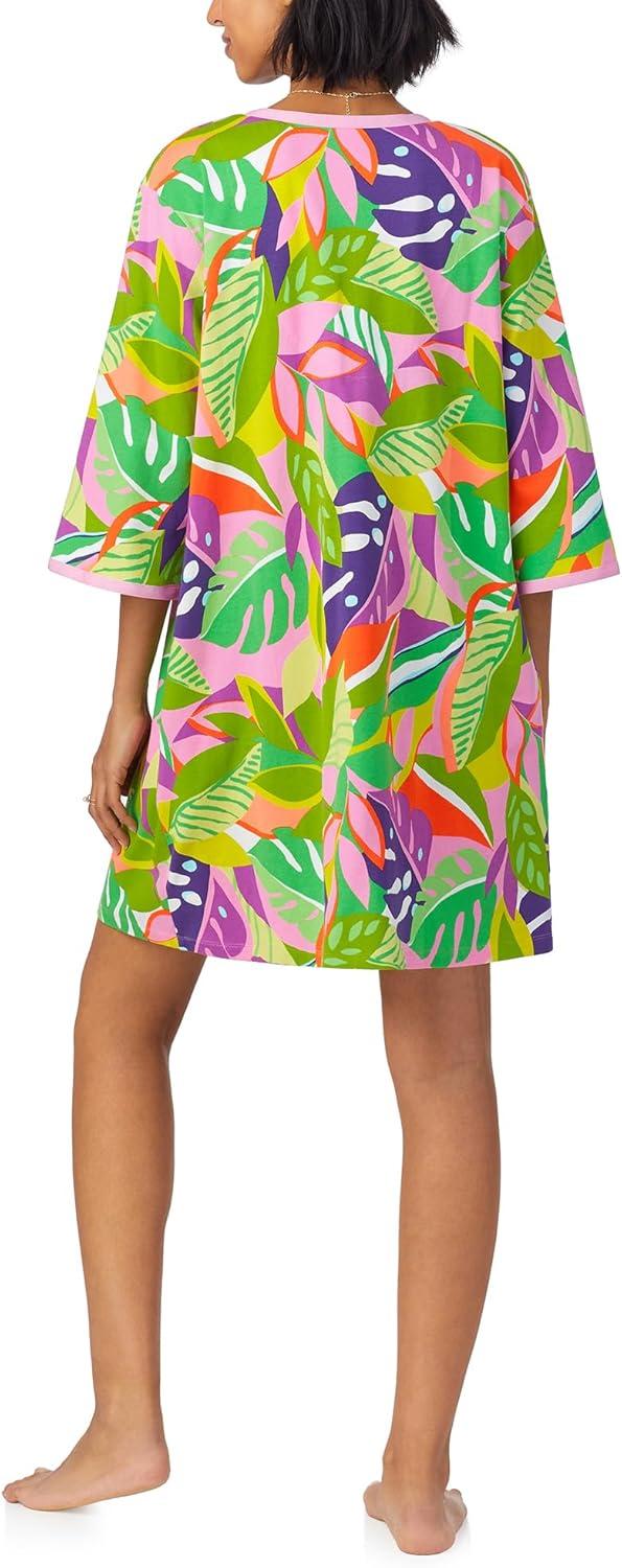 imageTrina Turk Womens Short Sleeve Caftan Loungewear for Women Organic Cotton SleepwearJungle Leaves