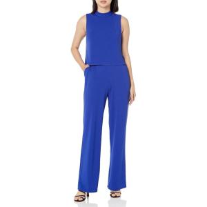 Trina Turk womens High Neck Jumpsuit(Majorelle Blue)