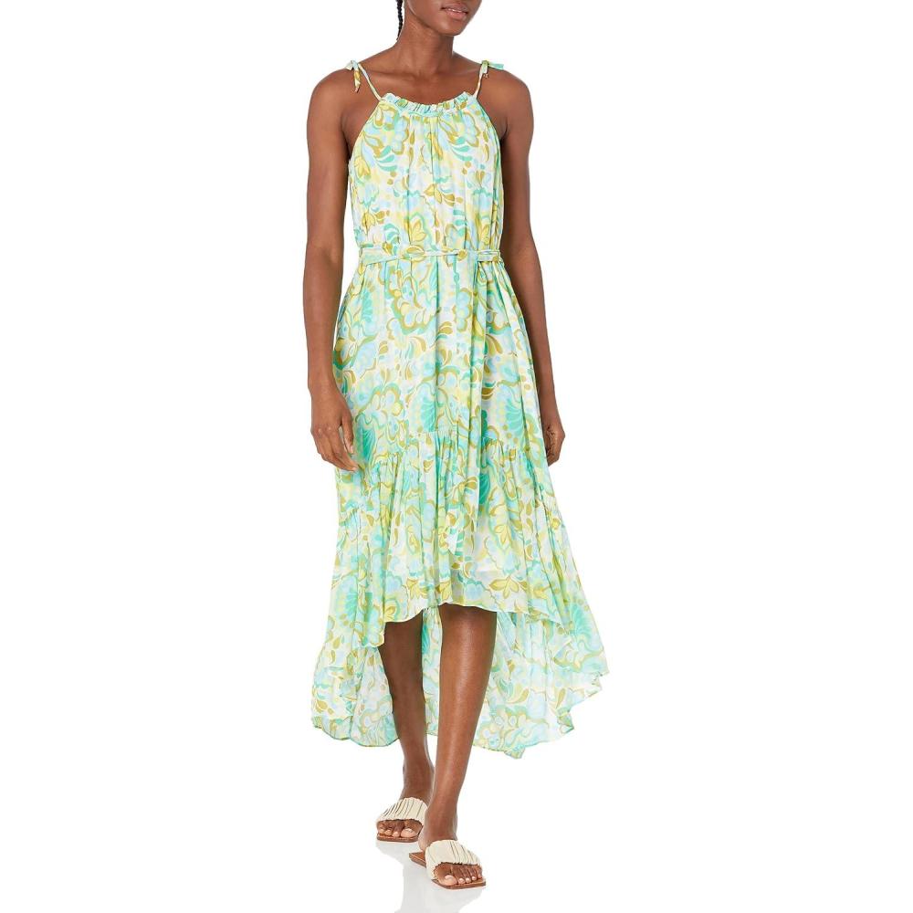 imageTrina Turk Womens High Low Printed DressClearwater Multi