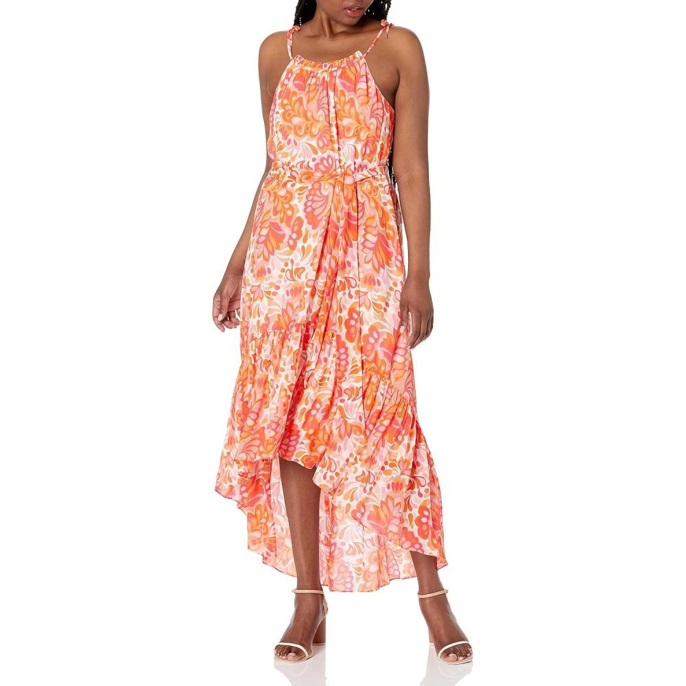 imageTrina Turk Womens High Low Printed DressSlushie Multi